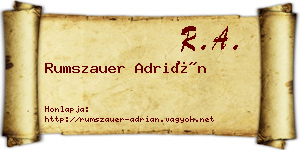 Rumszauer Adrián névjegykártya